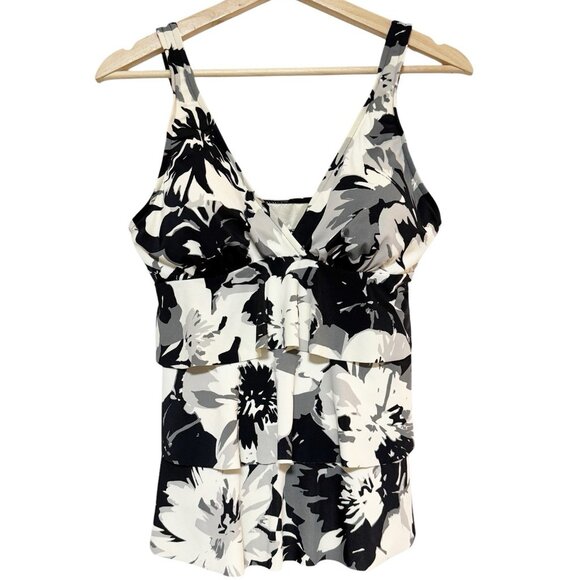 Magic Suit Floral Ruffle Tankini Tiered Bikini Top Swimsuit‎ Bathing Suit 10 - Picture 1 of 6